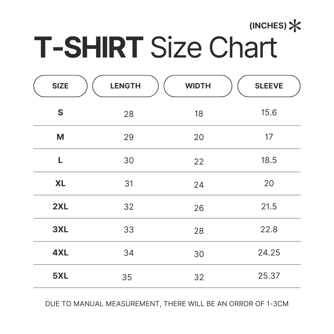 T shirt Size Chart - Kacey Musgraves Store