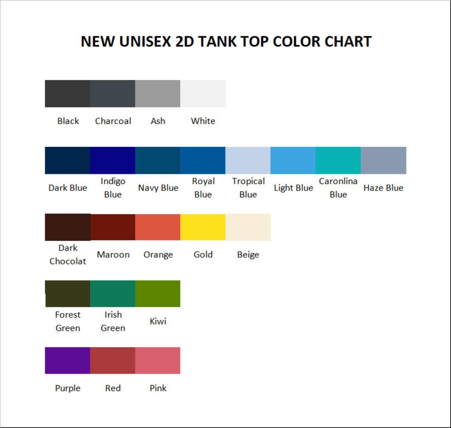 tank top color chart - Kacey Musgraves Store